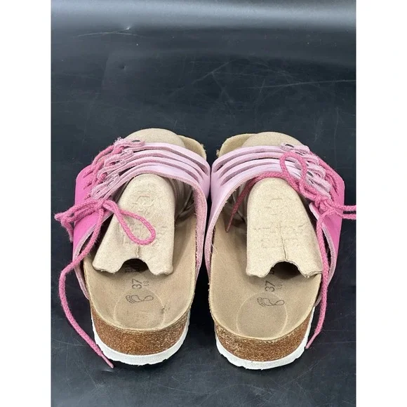 Women's‎ Birkenstock Novato Laced Pink Leather Sandals EU 37 US 6 - Picture 4 of 13